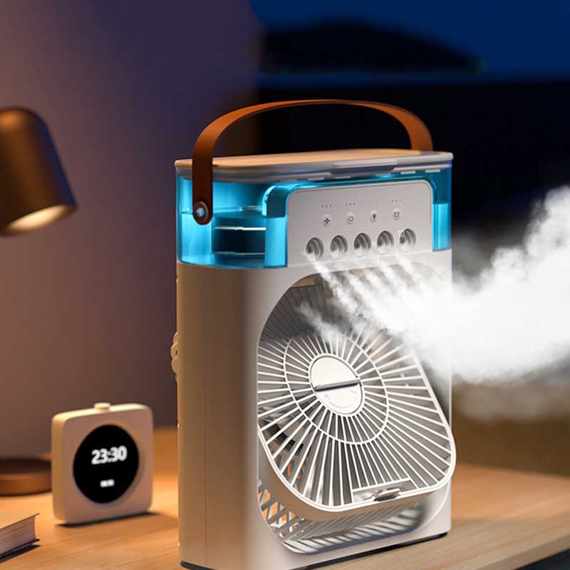 Portable Cooling Fan with 7 Colors LED Light