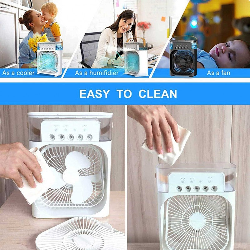 Portable Cooling Fan with 7 Colors LED Light