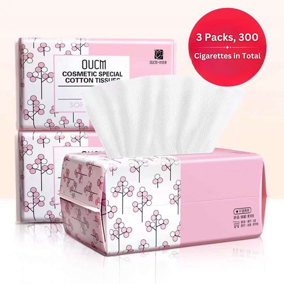 Cotton Facial Dry Wipes - 100 Count