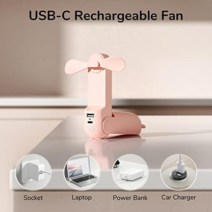 Rechargeable Handheld Mini Pocket Fan