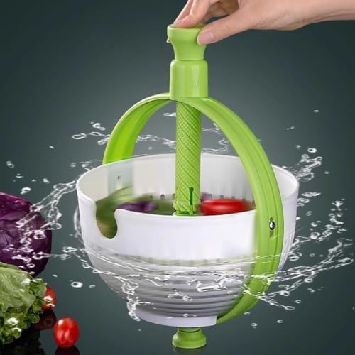 Salad Spinner, Vegetable Washer Fruit Dryer With Collapsible Handle