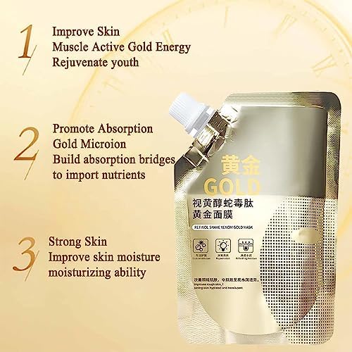 Retinol Snake Venom Gold Mask, Rejuvenating Gold Peel Mask