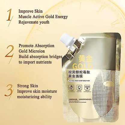 Retinol Snake Venom Gold Mask, Rejuvenating Gold Peel Mask