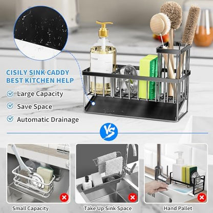 Kitchen Sink Caddy, Sponge Holder for Kitchen Sink