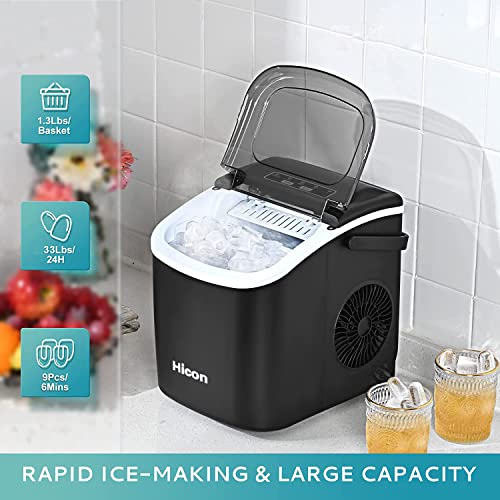 HICON Ice Cube Maker Machine Making Bullet Ice Cubes