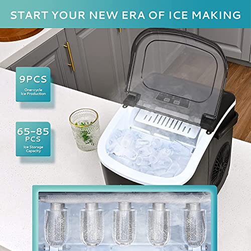 HICON Ice Cube Maker Machine Making Bullet Ice Cubes