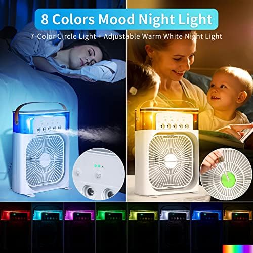 Portable Cooling Fan with 7 Colors LED Light