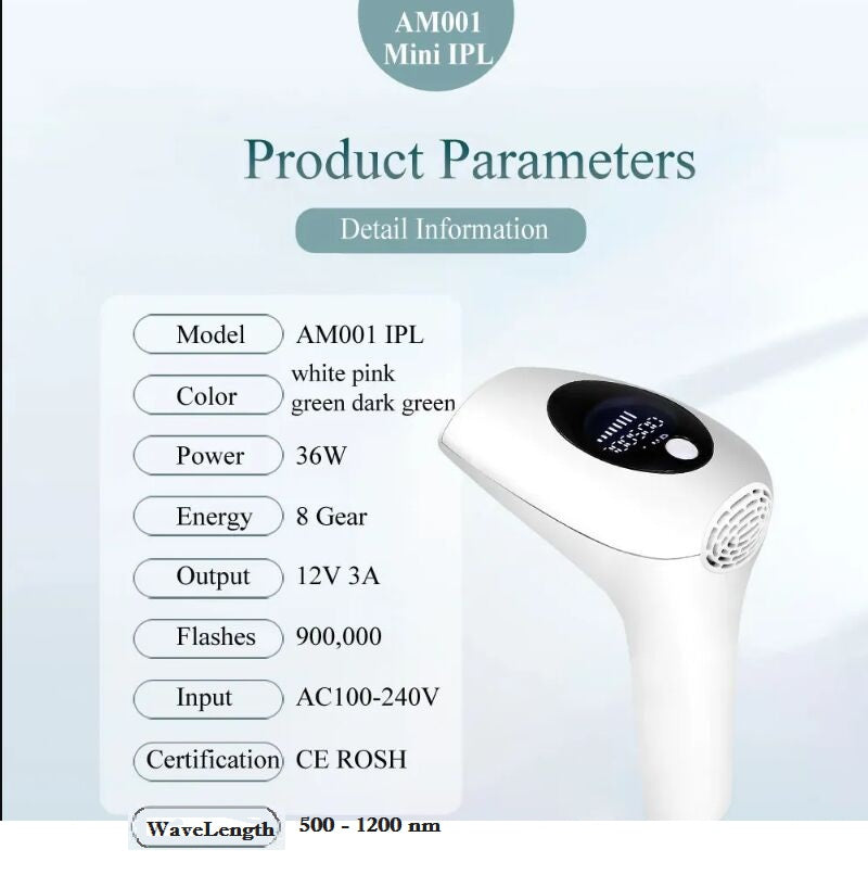 Permanent Laser Hair Removal Device, IPL Epilator, 900000 Flashes